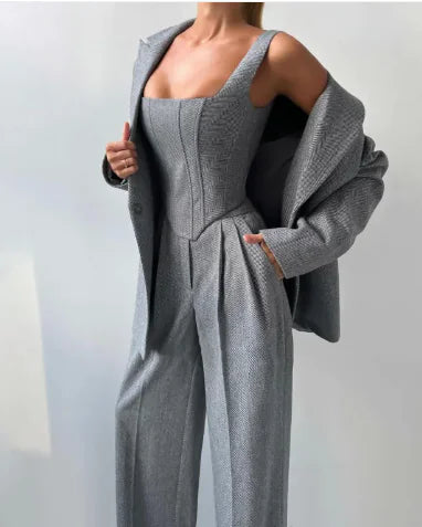 Fiskebensmønster Crisp Suit til kvinder