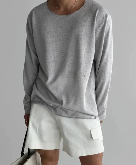 Let og åndbar strik-T-shirt til mænd