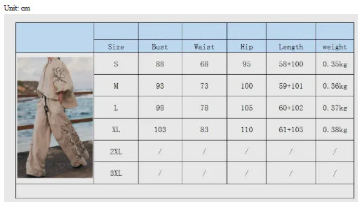 Summer Cotton Wide-Leg Pants Suit